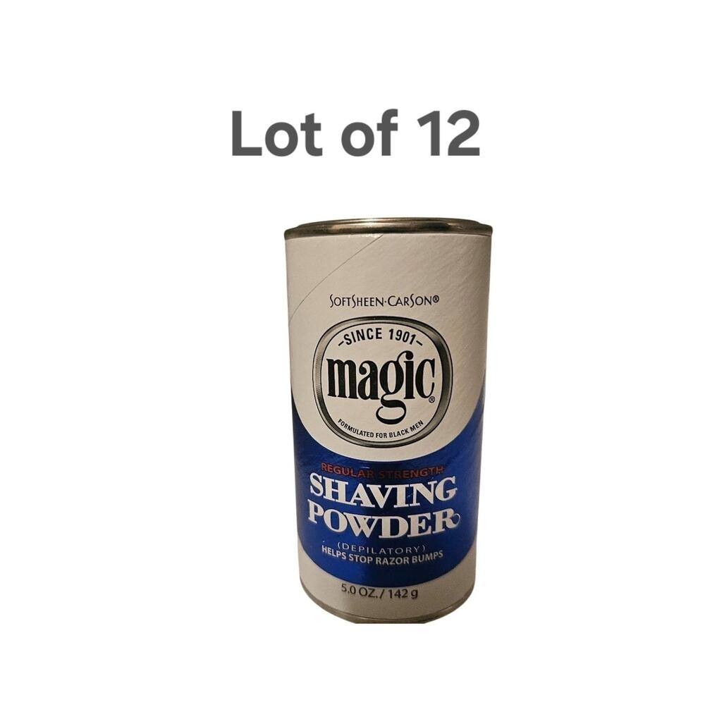 LOT OF 12 Softsheen-Carson Magic Shaving Powder for Men Regular Strength